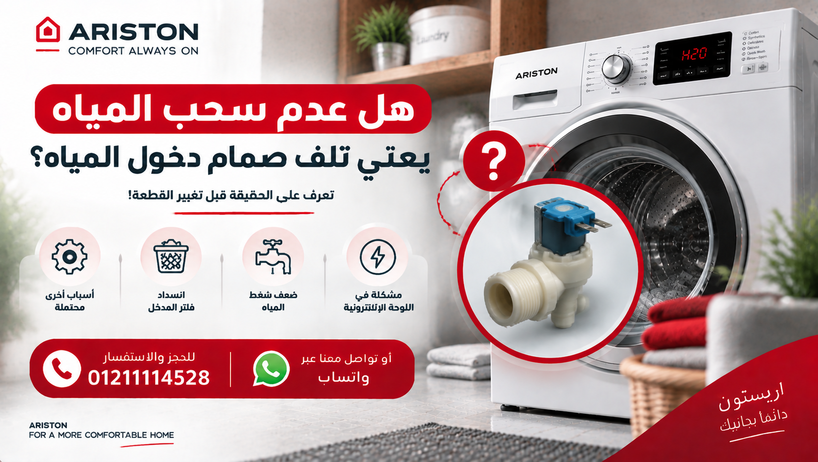 هل عدم سحب المياه يعني تلف صمام دخول المياه؟